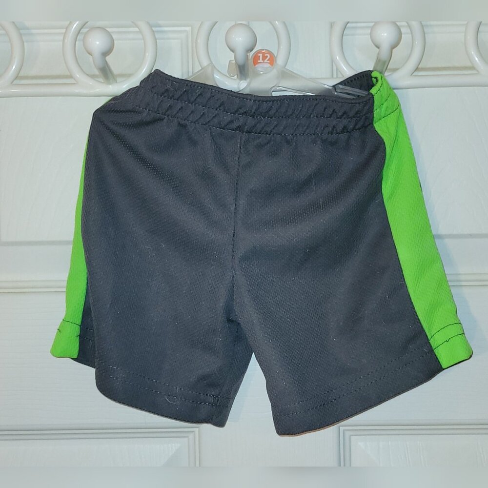 Tuff Guys Gray and Green Mesh Athletic Shorts-Size 18M